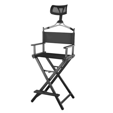 Foldable Director's Chair, High-Back Mesh Headrest Director Chair , Folding Makeup Chair for Film St
