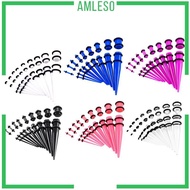 [Amleso] 18 Pieces Punk Ear Plug  Tapers Kit Stretching Expander Stretchers Gauges 14g-00g