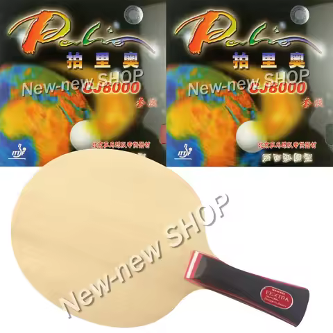 Pro Combo Racket Sanwei FEXTRA 7 Table Tennis Blade with 2X Palio CJ8000 Pips-In PingPong Rubber wit