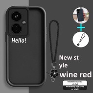 Casing For OPPO A2 5G A79 5G minimalist Hello liquid stepped silicone soft case