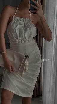 Update - Rok Serut Linen Midi Skirt .,