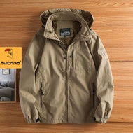 Tucano เสื้อกันลมกลางแจ้งสำหรับผู้ชาย เสื้อกันลมลำลองสำหรับผู้ชายพร้อมฮูด