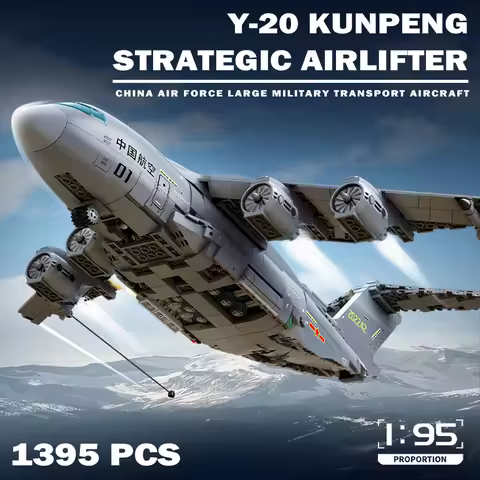 MOC Air Force Y-20 Kunpeng Strategic Airlifter Building Blocks Large Military Transport Aircraft Bri