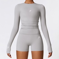 Gymshark Spring And Summer Yoga Long Sleeve Sportswear Fitness Training Top Women Quick Dry Base Shi