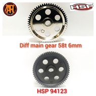 [ZARC] HSP (03004) Diff. Main Gear Metal and Plastic 58t 6mm HSP 1:10 94123 94103 94123Pro 94103Pro