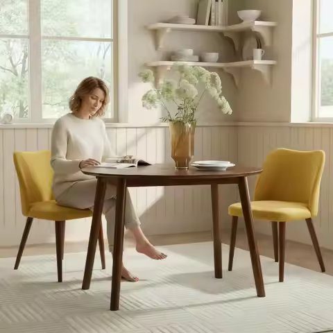Chairs Set of 2, Upholstered Kitchen Dining Room Chair Set Morden Accent Side Dinner Chair with Curv