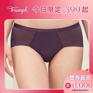 Triumph-Smooth Sensation Smooth Series Mid-Waist Flat Pants M-EL Purple Black|87R2404 FH