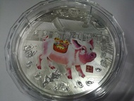 金猪送福 Chinese Lunar Calendar Pig 2019 1 kg kilo Silver Plated Coin Round Medal (Actual weight includi