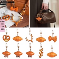 AOMSOM Simulated Food Keychain, PVC Simulated Food Bread Key Ring, Cute Style Realistic Model Handma