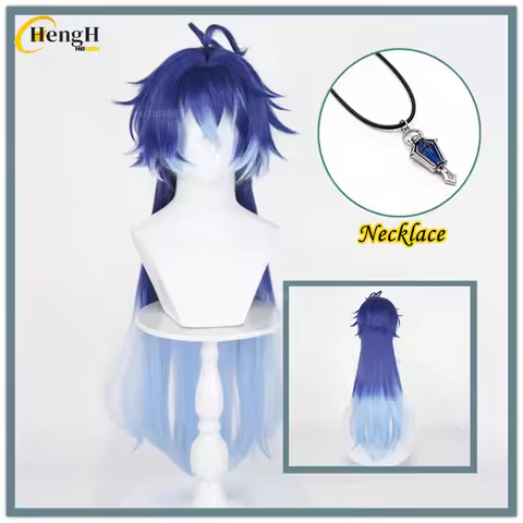 In Stock Game Flins Long 85cm Blue Gradient Cosplay Wig Kyryll Chudomirovich Flins Heat Resistant Sy