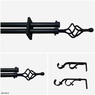 URBAN CURTAIN SHOP CURTAIN SINGLE ROD SPIRAL BLACK 160-300CM