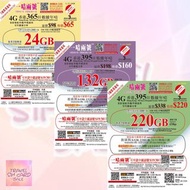 3HK 國際萬能卡 香港 24GB / 132GB/ 220GB本地數據年卡 Esim  E-sim