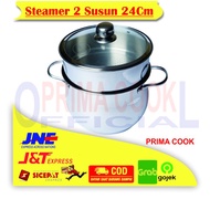 PRIMA COOK - Steamer 2 Susun 24 Cm - Steanless Steel