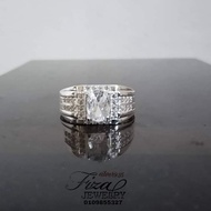 cincin lelaki permata putih silver 925, cincin lelaki perak 925 batu putih, silver 925 men ring in w