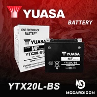 แบตเตอรี่แห้งแยกกรด ยัวซ่า (Yuasa) YTX20L-BS สำหรับ Goldwing R1200GS Dyna Softail Tiger Explorer