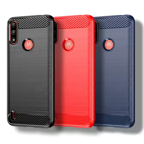 For Motorola Moto E7 Power Case Moto E7i E7 Power Cover 6.51 inch Carbon Fiber Shockproof Silicone B