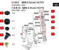*** SET *** ยางเบ้าโช๊ค เบ้าโช๊คอัพ กันฝุ่น วีออส VIOS GEN 2 / ยาริส YARIS GEN 1 ปี 2008 - 2012 ( 1