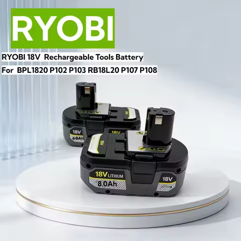 RYOBI Original Upgrade 18V 6Ah 8Ah Rechargeable Lithium Battery - High-Capacity Long Runtime Compati