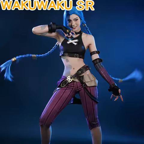 IN STOCK Jinx Cosplay Costume Anime Arcane【S-2XL】WakuWaku-SR Women LOL Arcane Cosplay Jinx Cosplay C