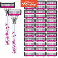 Safety Razor For Hair Removal 6-Layer Stainless Steel Blades Razor For Women Shaver Woman Tweezers