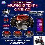 Stoplamp Running Text Animasi Beat FI 2014 2015 2016 2017 Lampu LED Stop Rem Belakang Variasi Motor 