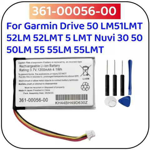 GPS Navigator Battery 361-00056-00, 361-00056-50 for Garmin Drive 50 LM,51LMT,52LM,52LMT,5 LMT,Nuvi 