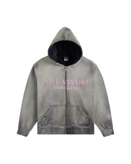 44TEES 02 Hoodie Zip Faded เสื้อฮูดดี้