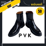 PVK รองเท้าฮาฟ หนังวัวแท้ ตำรวจ ทหาร รุ่นพื้นนุ่ม เบา ฟรีกันสึก ชิดเท้า เปลี่ยนไซส์ ตรงปกล้าน%