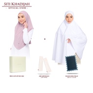 Siti Khadijah Hawwa Instant + Telekung Flair Kohana Midi in White  + Arm Sleeves Maxi + Sejadah Muka + Free Box