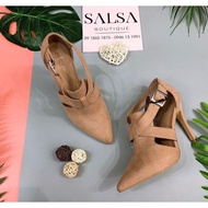 Sandals 9West Suede Closed Toe With Pointed Heel (size 37)