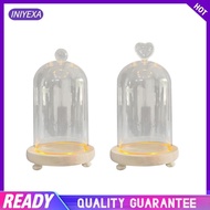 [Iniyexa] Clear Glass Cloche Dome Transparent Dome Cloche Ornament Clear Bell Jar Cloche Dome