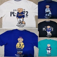 Beverly Hills Polo Club Bear Print Polo T Shirt Men Women Fashion Casual tee