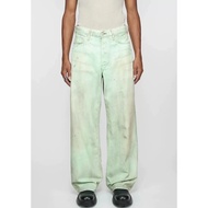 ACNE STUDIO 25FW Fluorescent Mint Green Denim Trousers