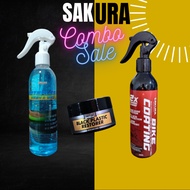 Sakura Black Plastic Restorer (COMBO SET) Waterless Wash &amp; Wax/Bike Coating Ceramic Hybrid