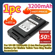 For UV-9R 3200mAh Li-ion Rechargeable Battery for Walkie Talkie Two-Way Radio Accessories