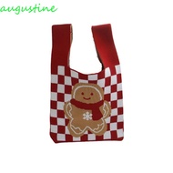 AUGUSTINE Knot Wrist Bag, Christmas Tree Knitted Christmas Gift Bag, Casual Snowman Large Capacity P