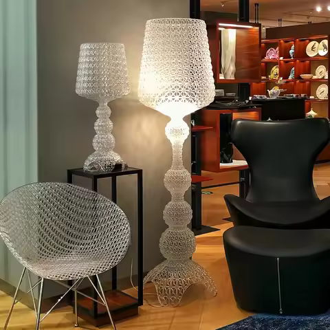Italian Hollow Goblet Acrylic Atmosphere Standing Floor Lamp,Nordic Lustre Indoor Villa Sofa Living 