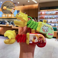 Shark Retractable Gun Keychain Cute Cartoon Biting Shark Pistol Toy Student Bag Pendant Gift 11.24