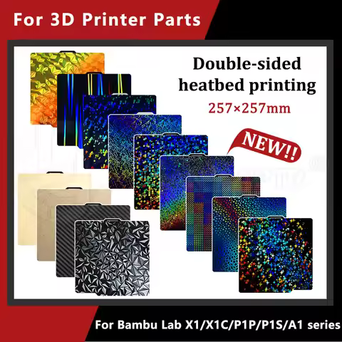 For Bambu Lab X1C P1P P1S A1 X1Build Plate 257x257 Steel Sheet Pei Peo H1H Pey Sheet smooth and text