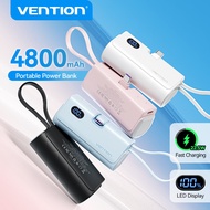 Vention LED Display 4800mAh PowerBank 22.5W Foldable Lightning Type for iPhone16 pro max/Watch/Heads