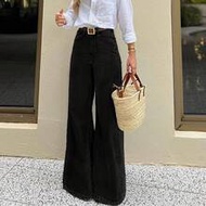 American Baddie Style High-Waisted Jeans, Retro Straight Leg Loose Fit Jeans For Women, All Season C