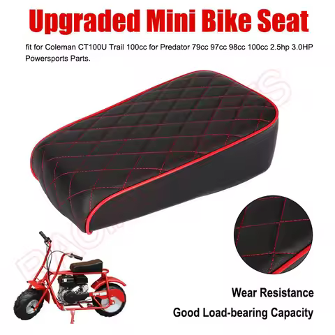 Mini Bike Seat w/Diamond-Stitch for Coleman CT100U Trail 100cc for Predator 79cc 97cc 98cc 100cc 2.5