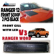 FORD RANGER T6 FRONT GRILL LED  FRONT SCOOP