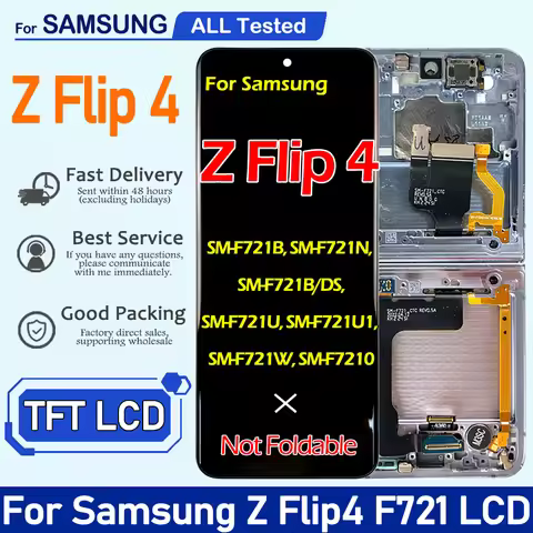 Flip4 TFT LCD For Samsung Z Flip 4 F721 F721B LCD Display Touch Screen Digitizer Assembly Replacemen