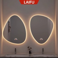 Irregular Mirror Bathroom Mirror Smart LED Toilet Mirror Water Drop Bathroom Mirror Luminous Irregul