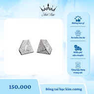 Diamond silver earrings - Delicate silver shines 925 silver