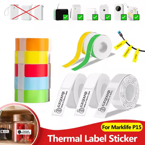 1Roll P15 Thermal Label Sticker15X30MM 12mm*30mm Cable Color Tape Compatible D30 Q30 Marklife P11 P5