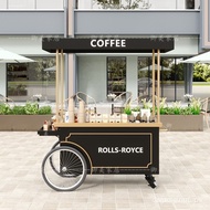 New Iron Art Flower Cart Personalized Custom Commercial Street Promotion Cart Coffee Mobile Sales Ca