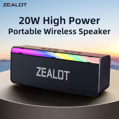 Zealot-S72 Portable Bluetooth Speaker, 20W Power, IPX6 Waterproof Wireless Speaker 10-hrs Playtime F