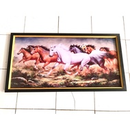 Desert horse print wall decoration plus frame 100x50cm